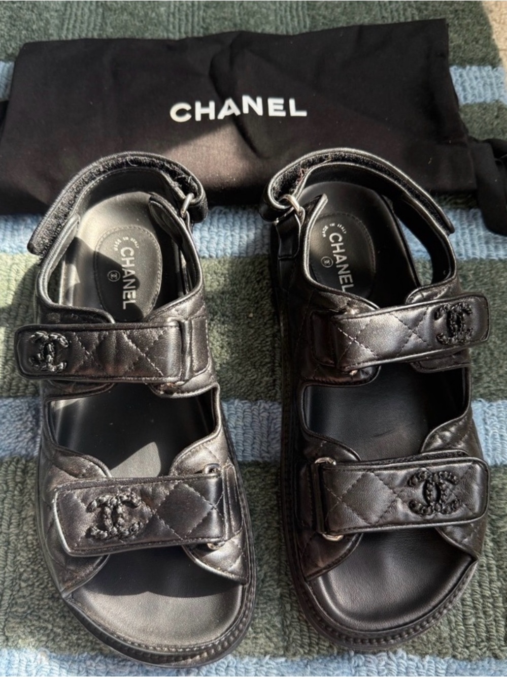 Chanel “Dad” Slingback Sandals in Black